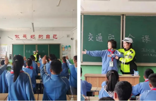 临汾隰县公安交警进校园开展“一盔一带”“一老一小”主题宣传活动