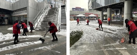 风雪无阻  温暖同行——太原万柏林区长兴北街社区铲雪行动