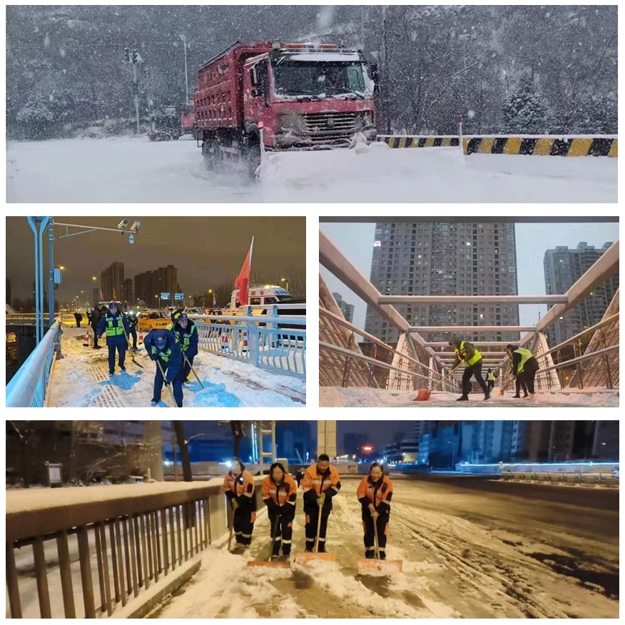太原市城管环卫部门“清雪除冰”在行动