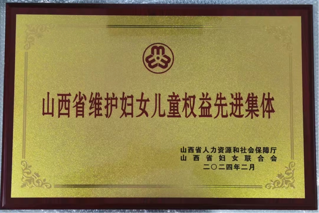 太原万柏林法院荣获山西省维护妇女儿童权益先进集体荣誉称号