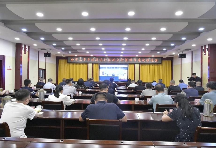 山西灵石县组织收听收看全市上半年经济运行监测分析暨项目建设推进电视电话会议