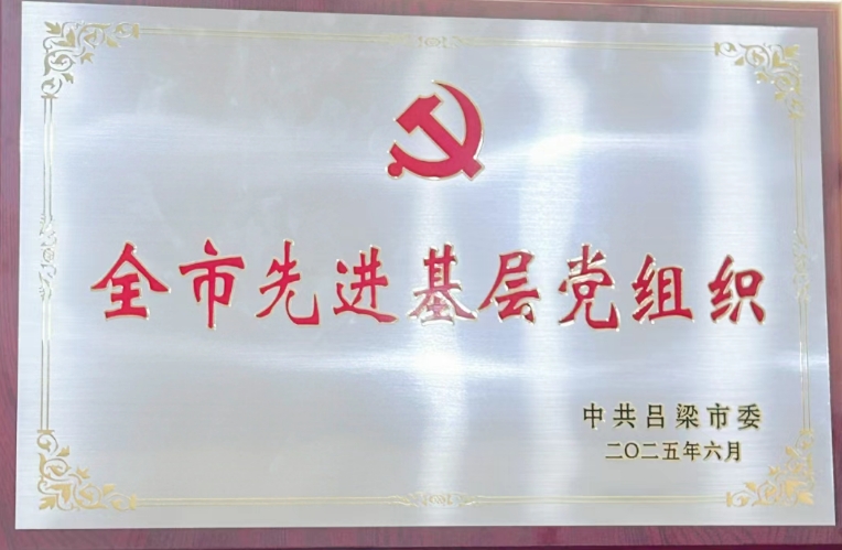 晋凯支部被中共吕梁市委授予“全市先进基层党组织”荣誉称号
