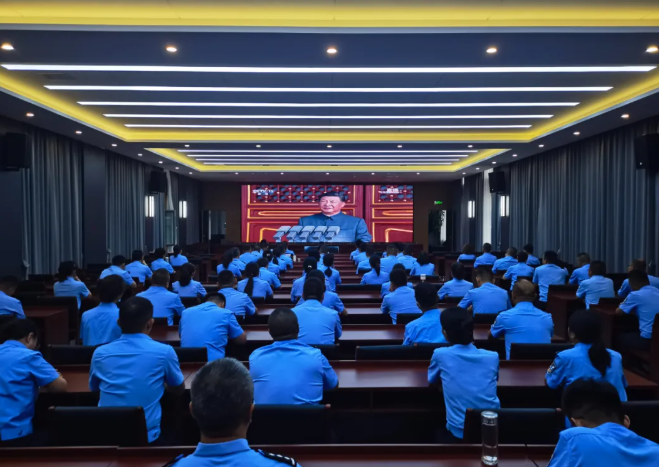 长治壶关县公安局组织收听收看纪念中国人民抗日战争暨世界反法西斯战争胜利80周年阅