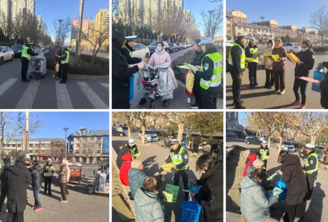 筑牢安全防线  护航文明出行——吕梁交城交警联合综治中心开展交通安全宣传活动