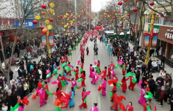 锣鼓喧天闹新春  千人秧歌耀临州——吕梁临县正月千人伞头秧歌