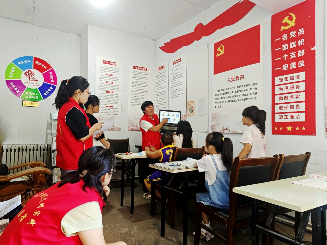 太原古交市河口镇寨上社区：党建“搭台”公益课堂  暑期安全“护苗”成长